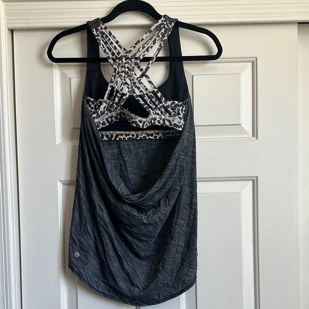 Women's Black and Gray Tank Top